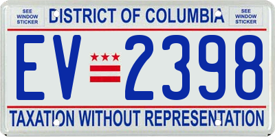 DC license plate EV2398