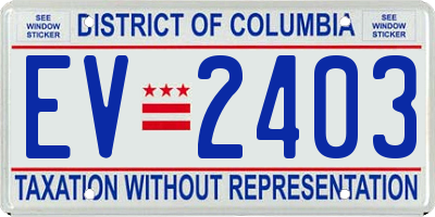 DC license plate EV2403