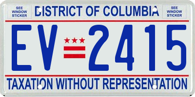DC license plate EV2415