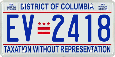 DC license plate EV2418