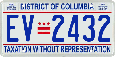 DC license plate EV2432
