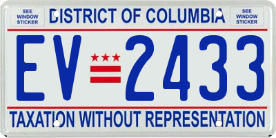 DC license plate EV2433