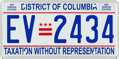 DC license plate EV2434