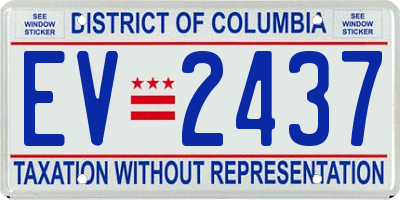 DC license plate EV2437