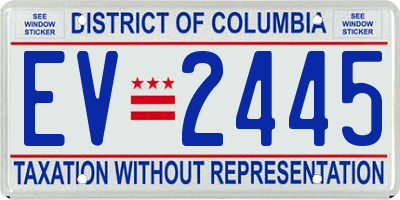DC license plate EV2445