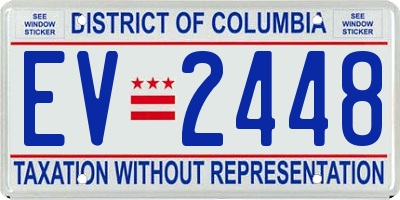 DC license plate EV2448