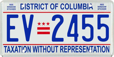 DC license plate EV2455