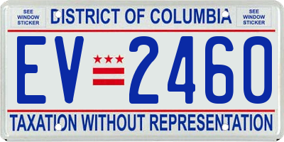 DC license plate EV2460