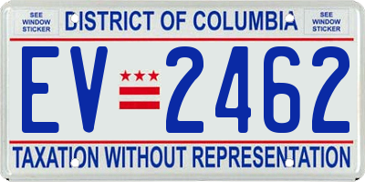 DC license plate EV2462