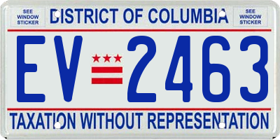 DC license plate EV2463