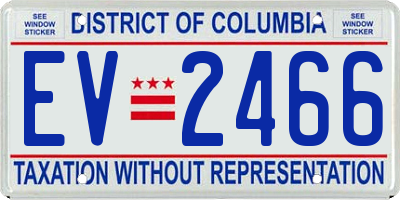 DC license plate EV2466