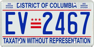 DC license plate EV2467