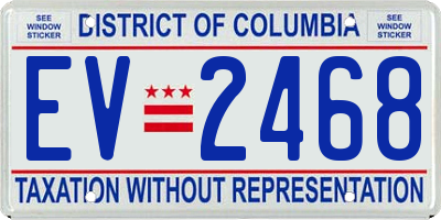 DC license plate EV2468