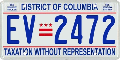 DC license plate EV2472