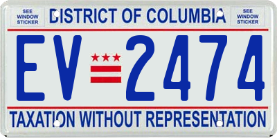 DC license plate EV2474