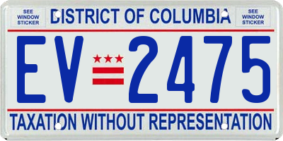 DC license plate EV2475