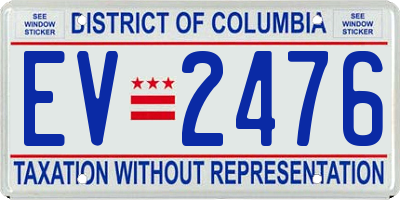 DC license plate EV2476
