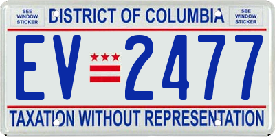 DC license plate EV2477