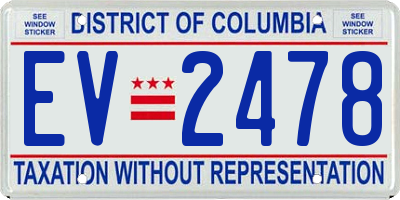 DC license plate EV2478