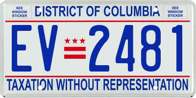 DC license plate EV2481