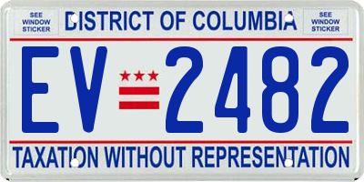 DC license plate EV2482