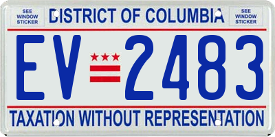 DC license plate EV2483