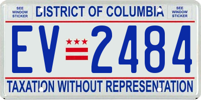 DC license plate EV2484
