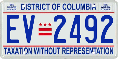DC license plate EV2492