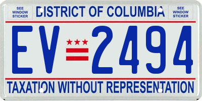 DC license plate EV2494