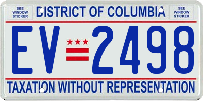 DC license plate EV2498
