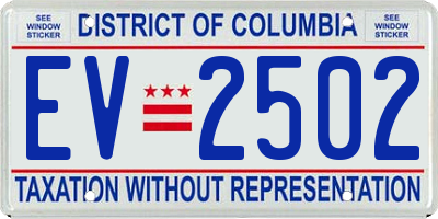 DC license plate EV2502