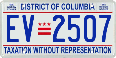 DC license plate EV2507