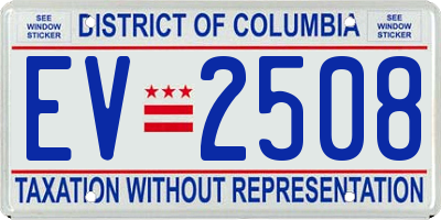 DC license plate EV2508