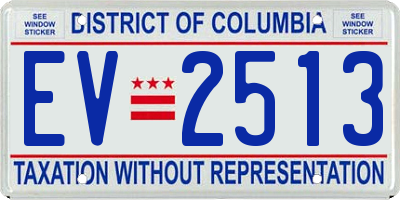 DC license plate EV2513