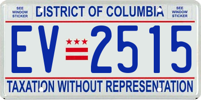 DC license plate EV2515