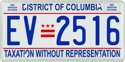 DC license plate EV2516