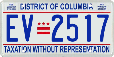 DC license plate EV2517