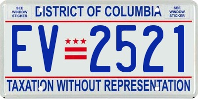 DC license plate EV2521