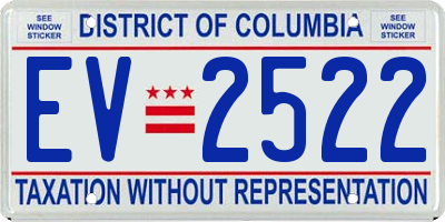 DC license plate EV2522