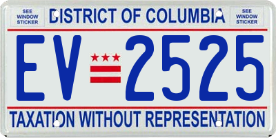 DC license plate EV2525
