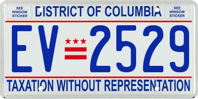 DC license plate EV2529