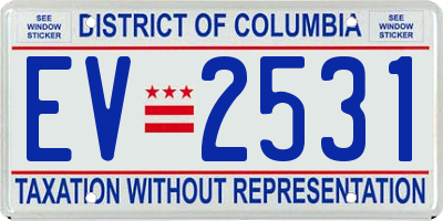 DC license plate EV2531
