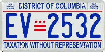 DC license plate EV2532