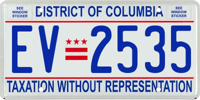 DC license plate EV2535
