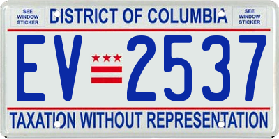 DC license plate EV2537