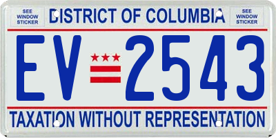 DC license plate EV2543