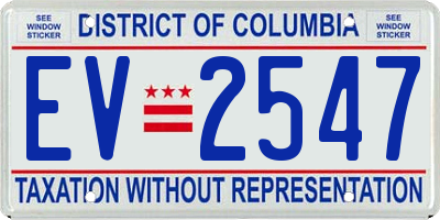 DC license plate EV2547