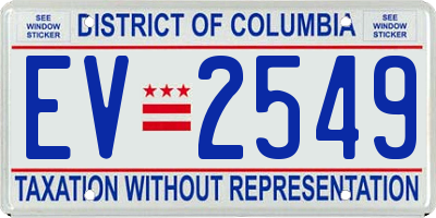 DC license plate EV2549