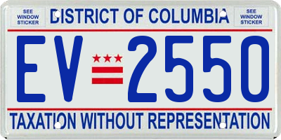 DC license plate EV2550