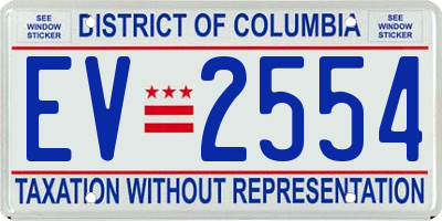 DC license plate EV2554